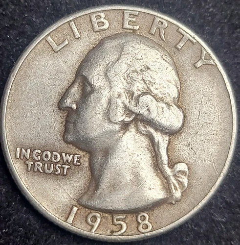 1958D AMERICAN 25 CENT, BUY MORE & SAVE WITH MUSTGO-SHOPPIN COMBINED SHIPPIN