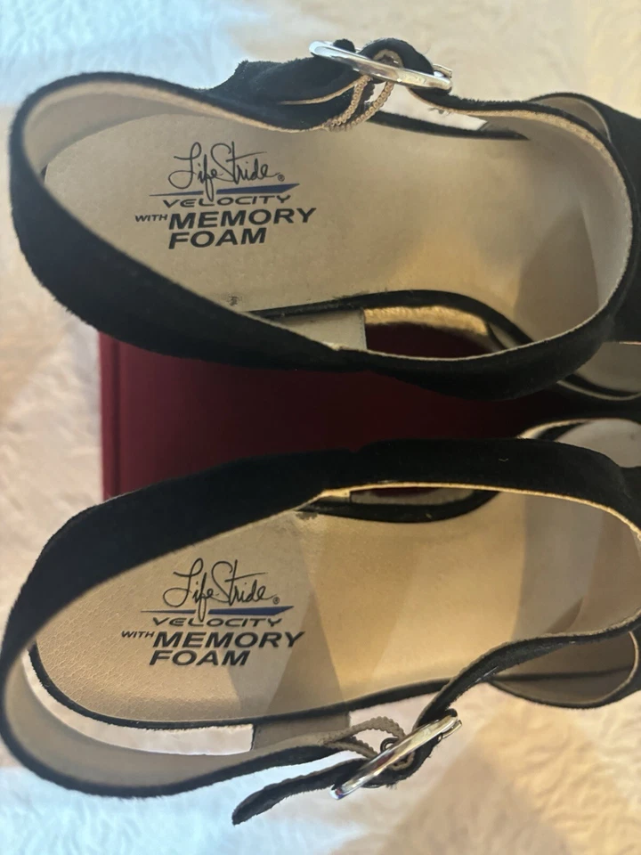 LifeStride женщин Tyra микро замши лодыжки ремень на танкетке каблуки туфли 9 М памяти пены - Изображение 3 из 4