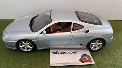 FERRARI 360 MODENA 1999 argent bleuté 1/18 BURAGO voiture