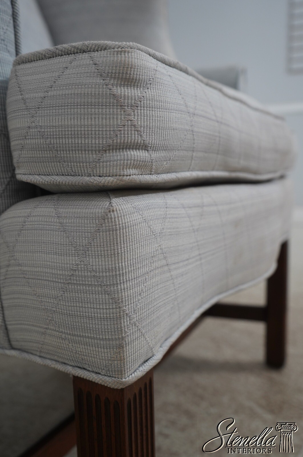 68369: BAKER Chippendale Mahogany Wing Back Easy Chair