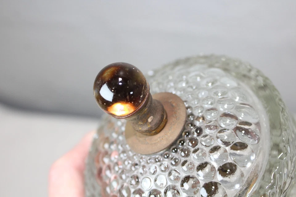 Lámpara de techo de vidrio transparente Hobnail de colección base de latón glamour Shabby Chic Foto 4 de 4