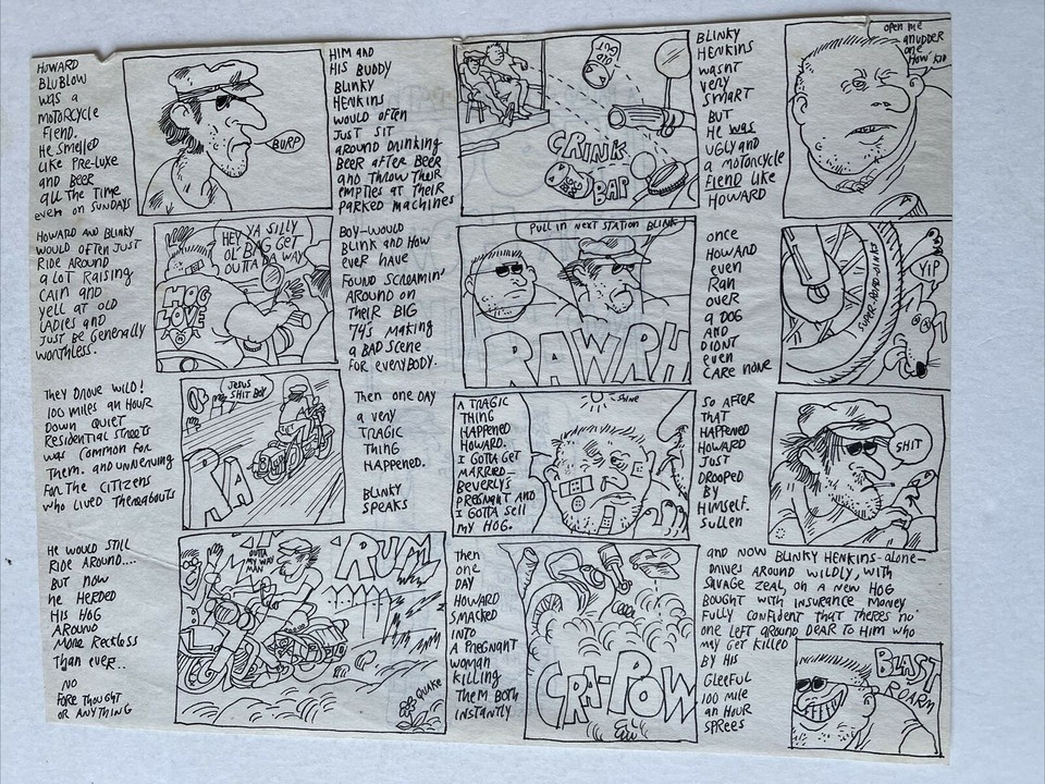 1965 Hogs For How' And Henk' By S Clay Wilson Original Ink Drawing Comic Art