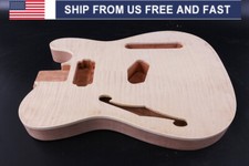 Semi Hollow Mahogany Guitar Body Flame Maple Veneer H Pickup Unfinished
