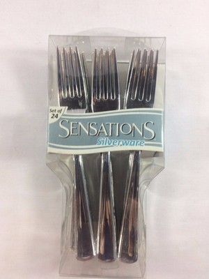 Sensations Silverware Forks 24 Pcs Wedding Reception Anniversary