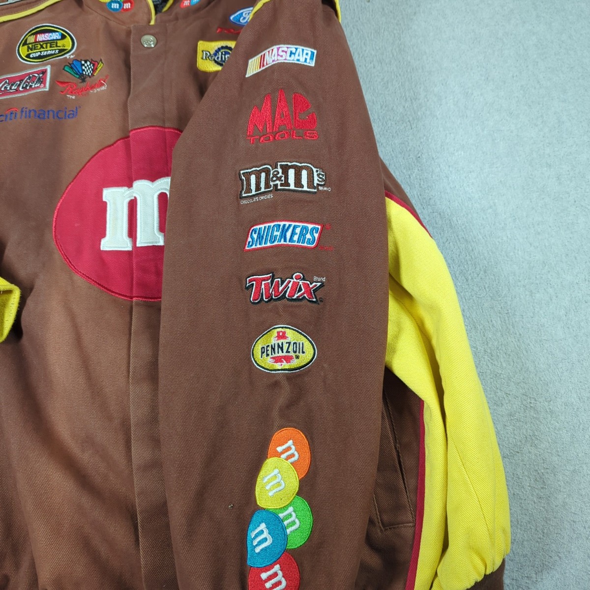 Chase Authentics Drivers Line Nascar Jacket Mens XL Brown M&M | eBay