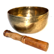 Antique Easy Singer Healing Tibetan Singing Bowl Hand Hammered w/Striker