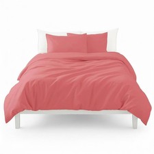 Set copripiumino con federa in cotone 155x200 singolo tinta unita pesca