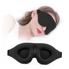 Sleep Mask for Side Sleeper, Complete Light Blocking 3D Sleeping Eye Black