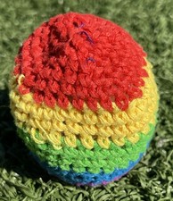 Rainbow Crochet Hacky Sack Footbag Handmade 2.5  Bean Bag Ball