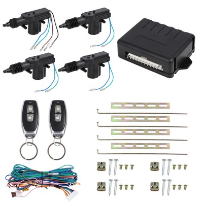 12V 4 Doors Vehicle Car Central Lock Locking Keyless Entry System Kit w/ Remotes