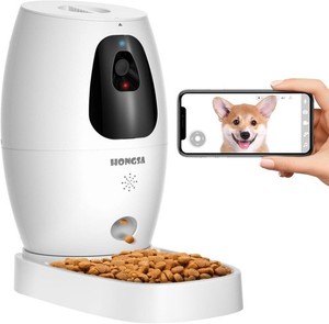 HONGSA SMART PET CAMERA DISPENSER, 2.4G WiFi, 1080P Vision nocturne Vidéo en direct