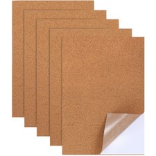 5 Pack Thin Cork Sheets 1mm Adhesive Cork Sticker 11.8x8.3in for Crafts