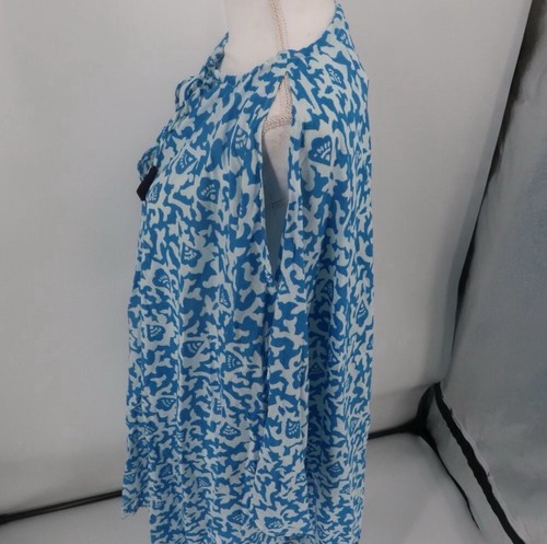 Club Monaco Blue White Beach Swimsuit Coverup Size One Size Fits Up To XL NWT - Picture 5 of 11