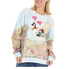 Disney Mickey and Minnie Embroidered Scenic Sweatshirt - Women's Size XL
