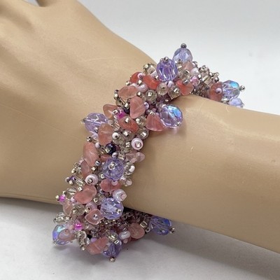 Fruit Salad Cha-Cha Bracelet Spring Floral Tutti Fruity Pastel Colors Mag Close
