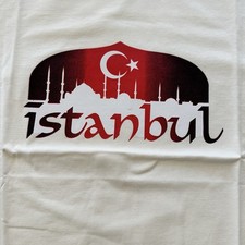 Istanbul Turkey Shirt Mens XL Graphic Print Ivory Short Sleeve NEW