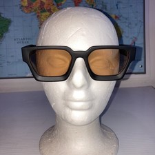 Geometric Chunky Fashion Sunglasses Black w/ lite Brown Lens