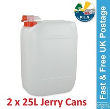 2x PLS 25L Jerry Can Water Storage Petrol Diesel Fuel Container Spout Camping