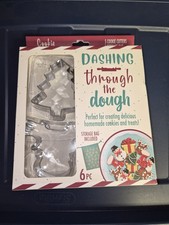 NEW Dashing Through The Dough 6 Cookie Cutter Set with storage bags