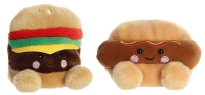 Set of 2 CHARLES CHEESEBURGER & COLTON HOT DOG Palm Pals 5'' Plush, Aurora