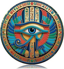 Eye of Horus Egyptian Hieroglyphic Wings Tin Metal Signs Home Décor Vintage