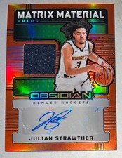 2024-25 Obsidian Julian Strawther Nuggets Matrix Material Orange Auto #59/75 🔥