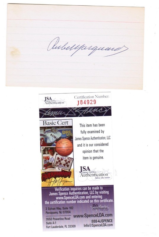 Rube Marquard signed Index Card HOF - JSA Authentic