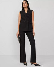 NEW ANN TAYLOR 129 BLACK BI-STRETCH HIGH RISE SKINNY TROUSER PANTS SZ 6P