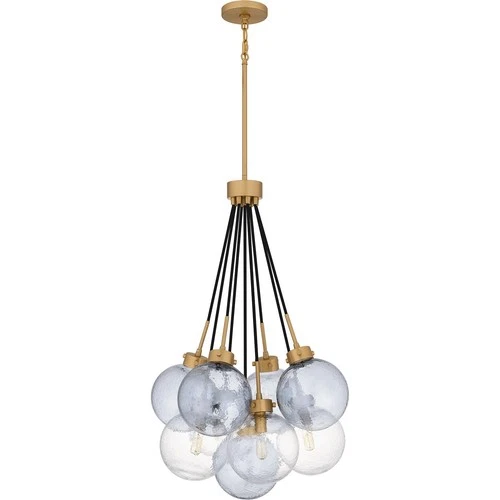 Brushed Weathered Brass Four Light Pendant from the Quoizel Pendant Collection - Picture 2 of 6