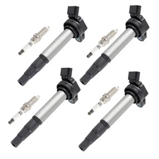4 Ignition Coils & Spark Plugs For Toyota Prius V 1.8L L4 ELECTRIC/GAS 2012-2017