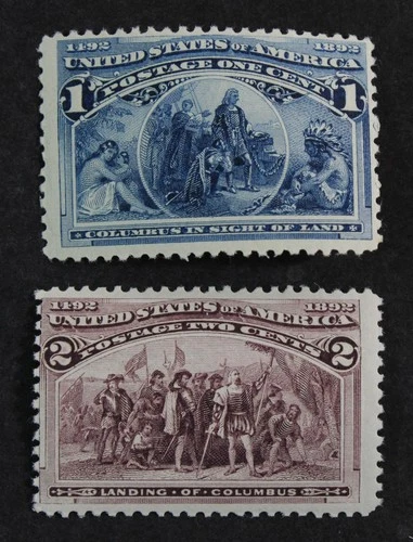 CKStamps: US Stamps Collection Scott#230 231 1c 2c Columbian Mint NH OG