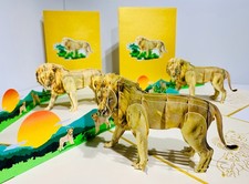Origami Pop Cards Lion - The King of the Jungle - Super Star Leo Happy Birthday