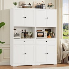 180cm Tall Kitchen Cupboard Sideboard Storage Cabinet with Drawers Countertop