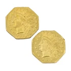 1872 1/4 Dollar California Fractional Gold BG791 Indian Head US Lot of 2 #C917-1