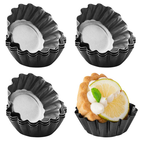 12 Packs Egg Tart Mold, Cupcake Cake Muffin Mold Mini Pie Pans Tin Pan Baking...