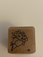 DOTS Flower Bouquet Wood Mounted Rubber Stamp RS82