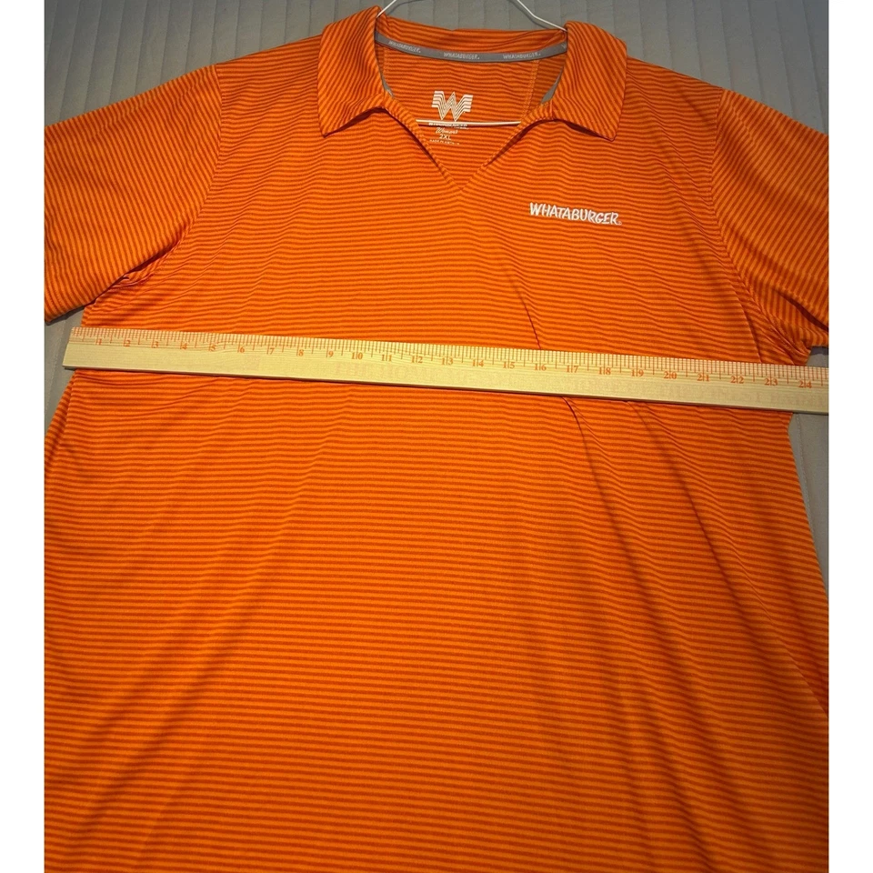 Whataburger Mujer 2XL Polo Naranja Rayas Uniforme Halloween Disfraz Foto 4 de 4