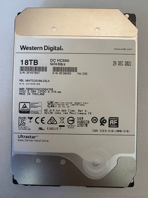 Western Digital Ultrastar DC HC550 18 TB Internal SATA Hard Drive - 0F38459