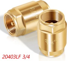 20403LF One Way Brass In-Line Check Valve, 3/4-Inch IPS, 3/4-Inch (FIP) Threaded