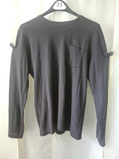 Jungmaven Hemp  and Cotton Black Long Baja Sleeve T Shirt - Size S Small Unisex