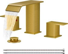 FORIOUS Brushed Gold Bathroom Sink Faucets