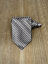 Vintage Brooks Brothers Makers Silk Tie Silver Stripe 3.75x55 USA Made