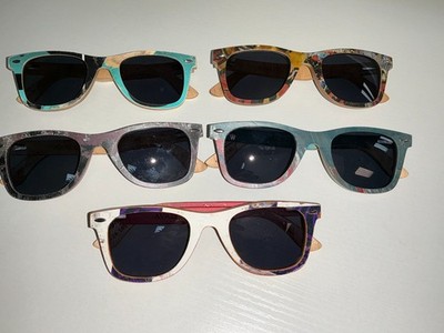 Woodzee Recycled Skateboard Sunglasses Unisex Size 50-24-145 (Avalon)