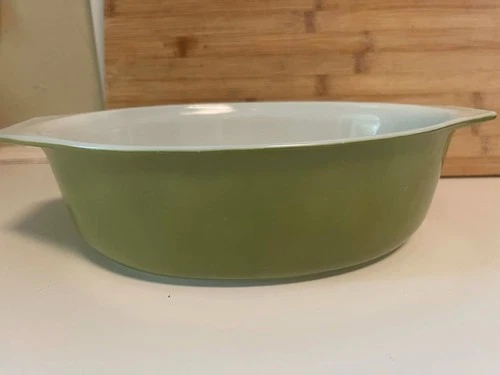 Vintage Pyrex Verde Avocado Green 2.5 Quart Oval Casserole Dish 045 No Lid
