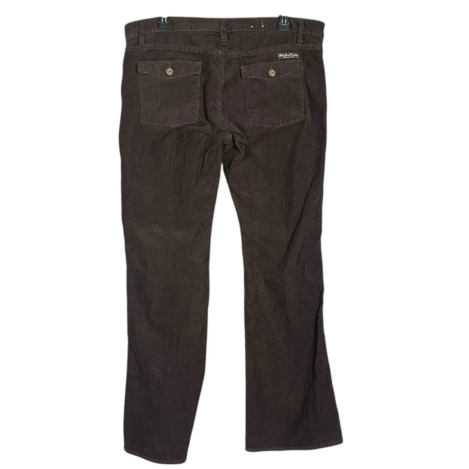 Pantalones de mezclilla Polo Y2K pana para mujer talla 14 marrón ancho ballena acampanado Academia Foto 3 de 4