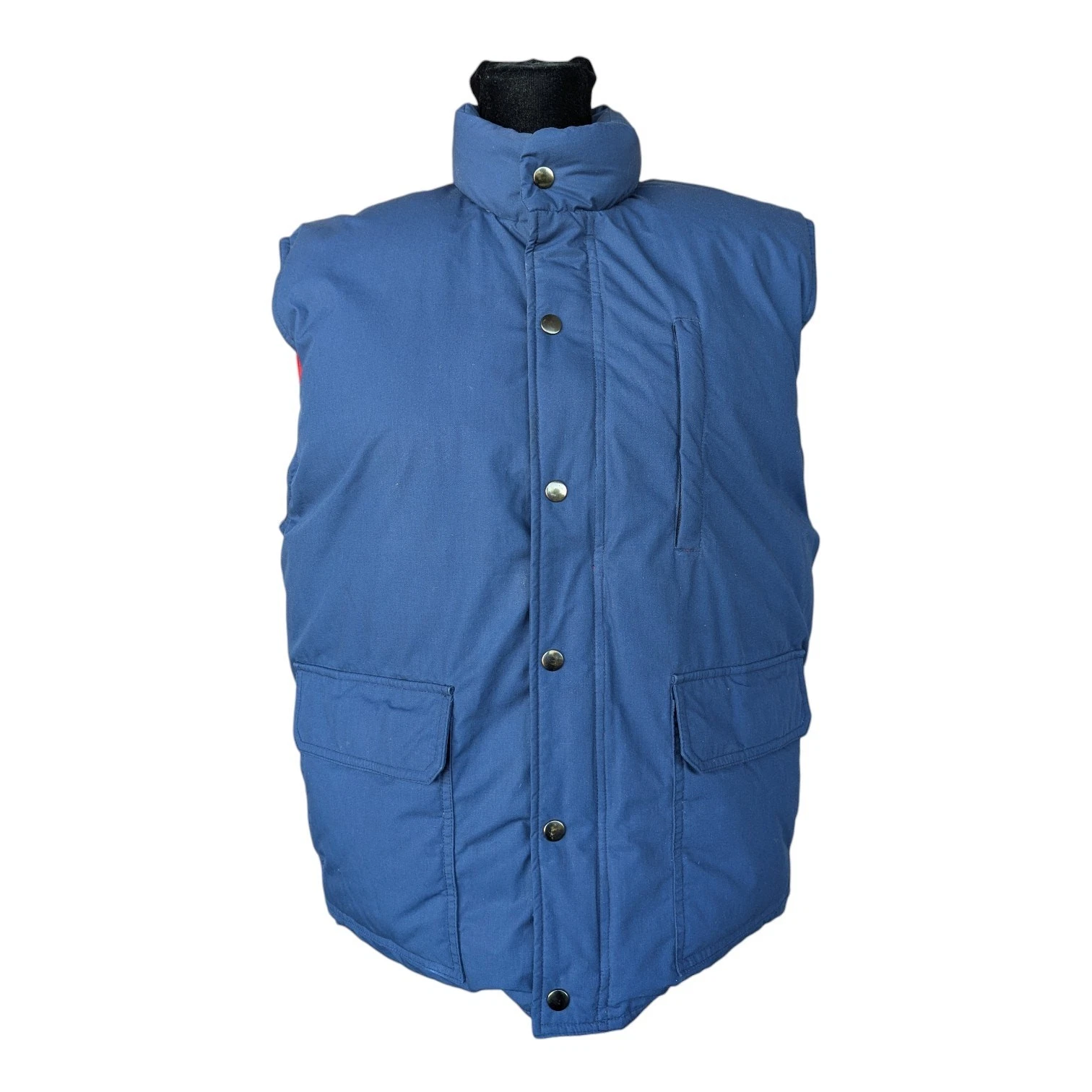 Vintage Britches Great Outdoors Blue Down Puffer Vest w/ Red Lining Men’s Large