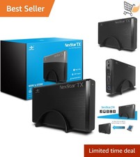 3.5 Inch USB 3.0 External Hard Drive Enclosure Aluminum Plastic Black 8TB