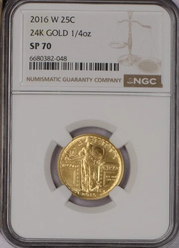 2016-W Gold 24k Standing Liberty 1/4 oz. 25 Cents NGC SP70