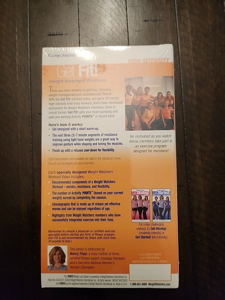 Weight Watchers Get Fit! VHS 30 Minute High Intensity Total Body Workout Foto 2 de 2