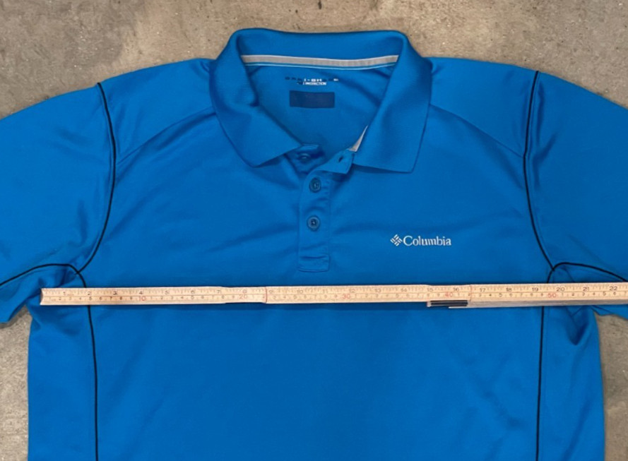Columbia Omni-Shade Shirt Mens Aqua Blue Sun Protection Fishing Golf Breathable thumbnail 4